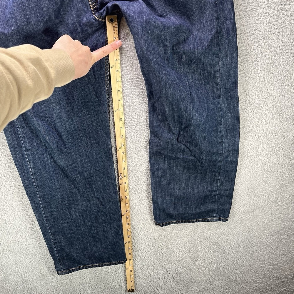 Levi's Jeans Mens 40x32 Blue 569 Loose Straight Fit Dark Wash 100% Cotton Denim - Picture 11 of 14